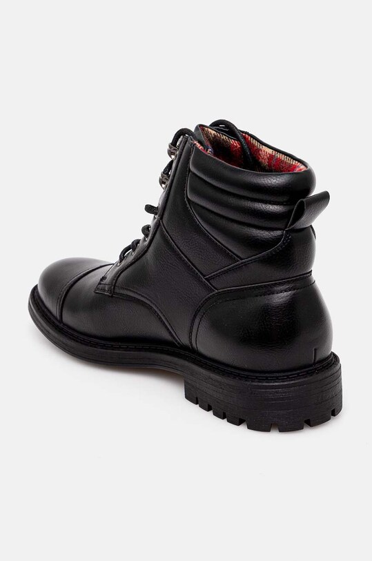 Buty wysokie męskie ze skóry ekologicznej kolor czarny czarny RW24.OBM601