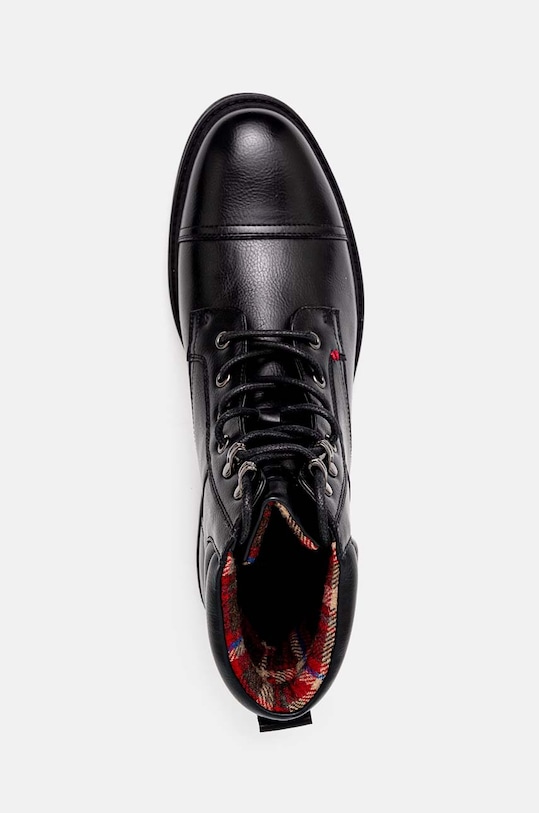 Buty wysokie męskie ze skóry ekologicznej kolor czarny RW24.OBM601 czarny