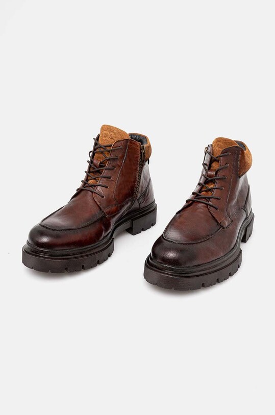 Buty wysokie męskie skórzane kolor brązowy RW24.OBM608