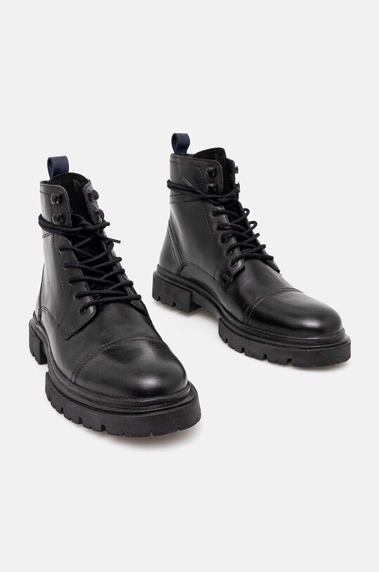 Buty wysokie męskie skórzane kolor czarny RW24.OBM609