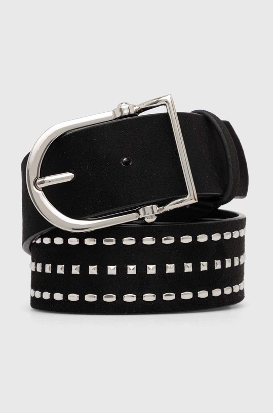 Pasek damski z imitacji zamszu kolor czarny czarny RW24.PAD101