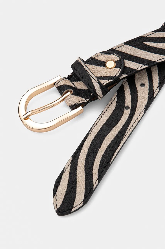 Pasek zamszowy damski ze zwierzęcym wzorem kolor biały RW24.PAD709 biały RW24