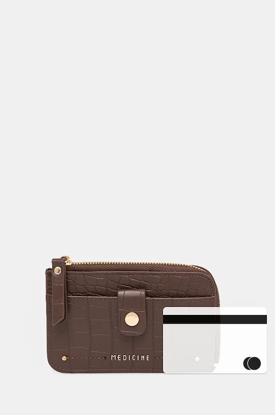 Etui na karty ze skóry ekologicznej kolor brązowy brązowy RW24.PFD900