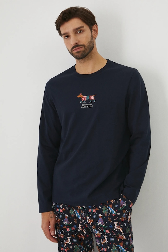 Pyžamo vánoční tmavomodrá barva RW24.PJMA01 námořnická modř RW24