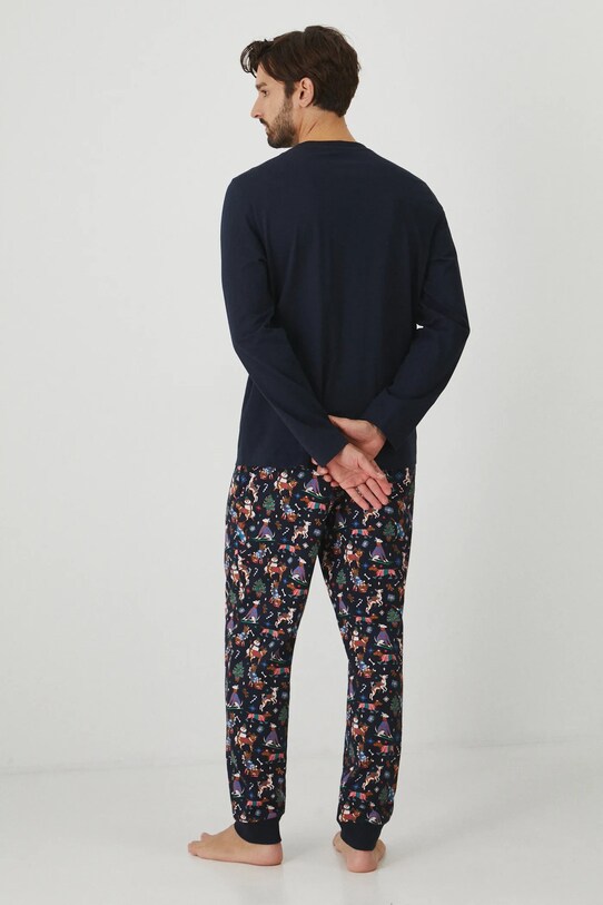 Pyžamo vánoční tmavomodrá barva námořnická modř RW24.PJMA01