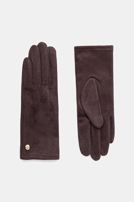 Rękawiczki damskie z dzianiny pozostałe brązowy RW24.RED801