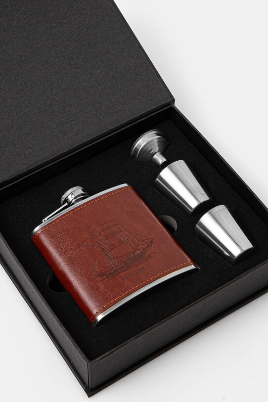 Akcesoria Zestaw prezentowy: piersiówka, kieliszki oraz lejek ze stali nierdzewnej kolor multicolor RW24.ROU801 multicolor