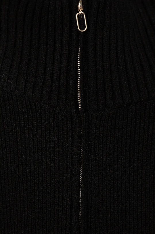 Rolákový šál dámsky s prímesou vlny čierna farba čierna RW24.SAD802