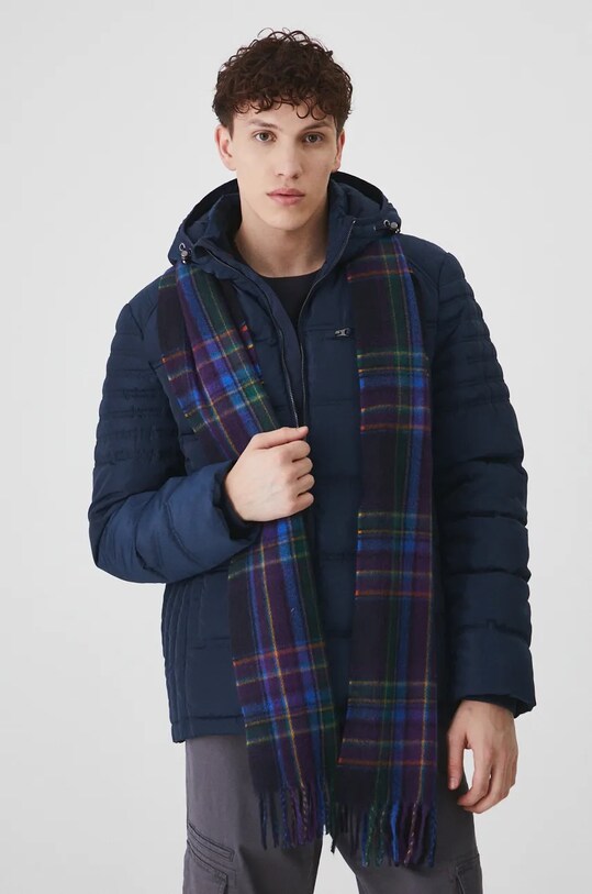 Szalik męski w kratę z wiskozą kolor multicolor pozostałe multicolor RW24.SAM714
