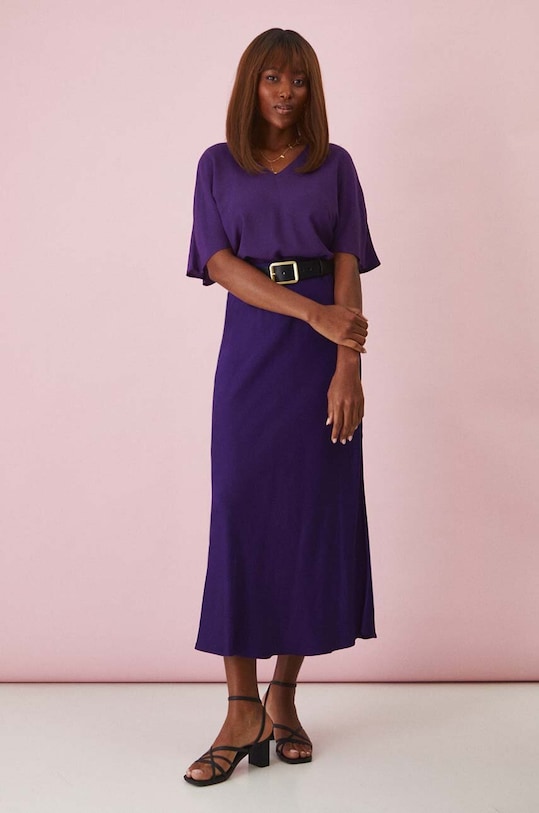 Sukně dámská maxi jednobarevná fialová barva áčkový fialová RW24.SDD204