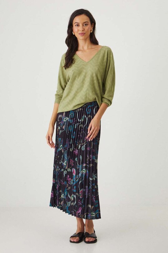 Spódnica damska maxi plisowana wzorzysta kolor czarny RW24.SDD205 czarny RW24