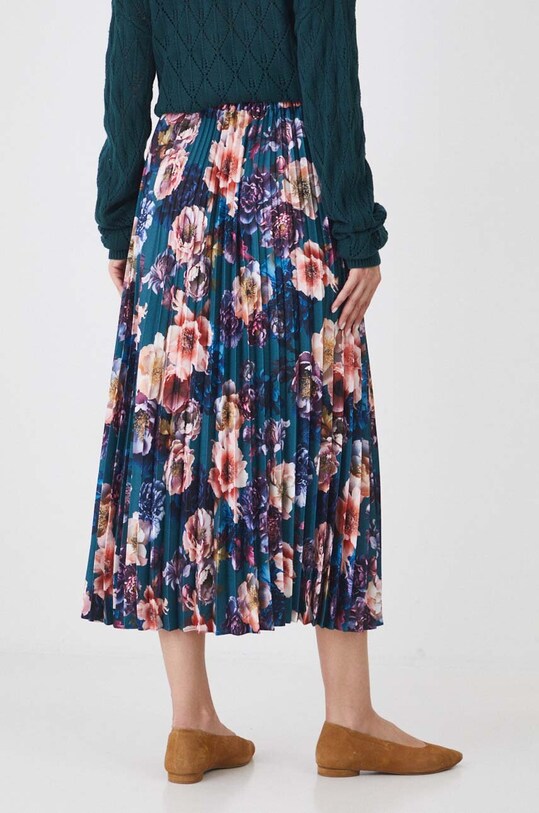 Odzież Spódnica damska maxi w kwiaty kolor turkusowy RW24.SDD401 turkusowy