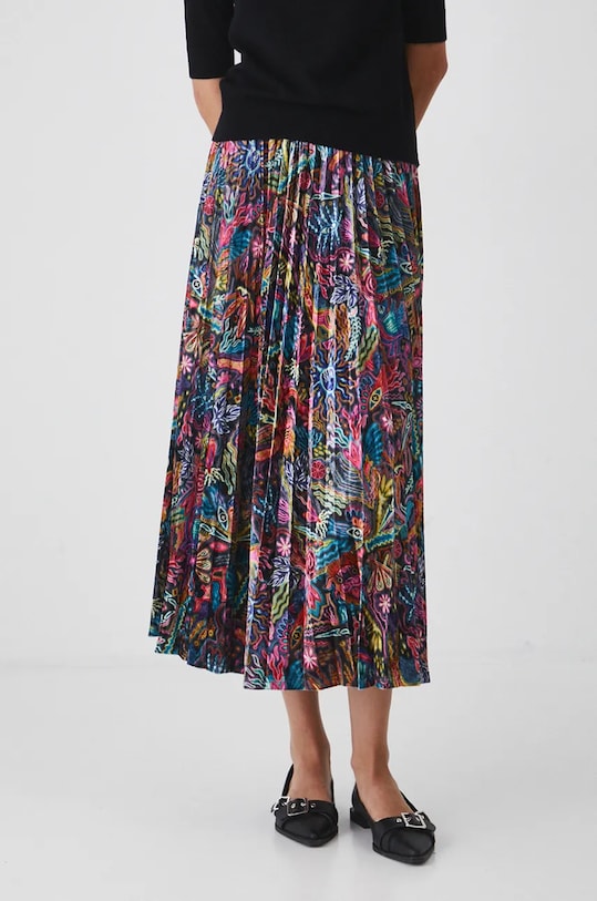 Spódnica damska midi plisowana kolor multicolor midi multicolor RW24.SDD604