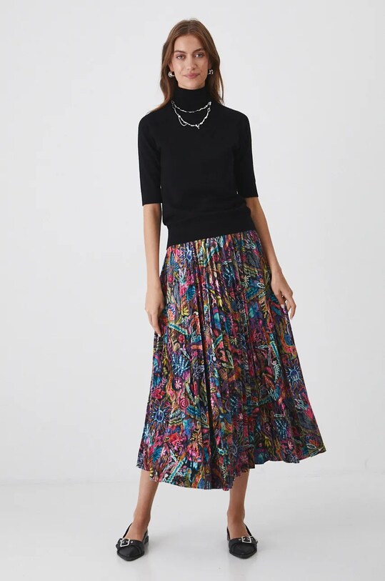 Spódnica damska midi plisowana kolor multicolor RW24.SDD604 multicolor RW24