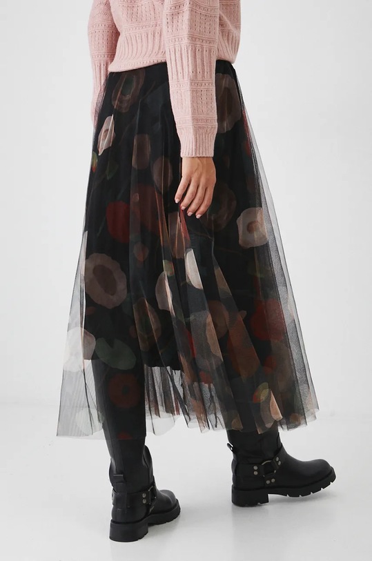 Odzież Spódnica damska maxi wzorzysta kolor czarny RW24.SDD772 czarny