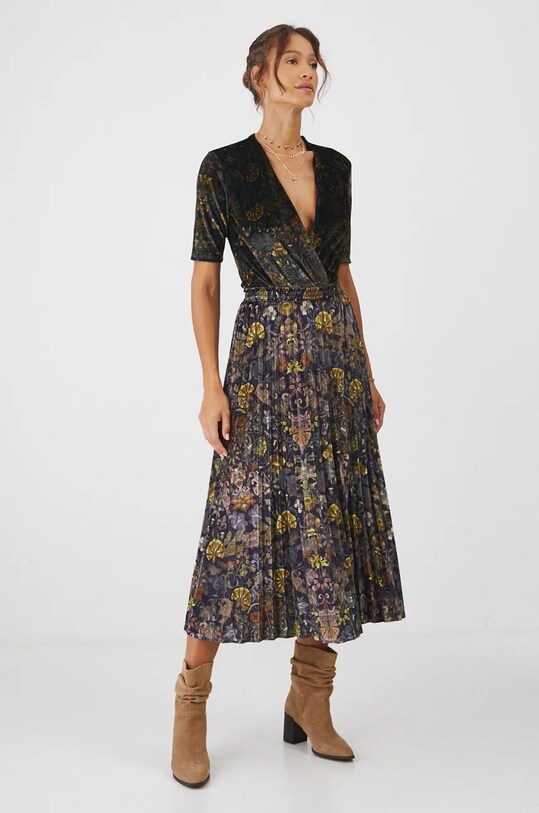 Spódnica damska maxi wzorzysta kolor czarny RW24.SDD805 czarny RW24