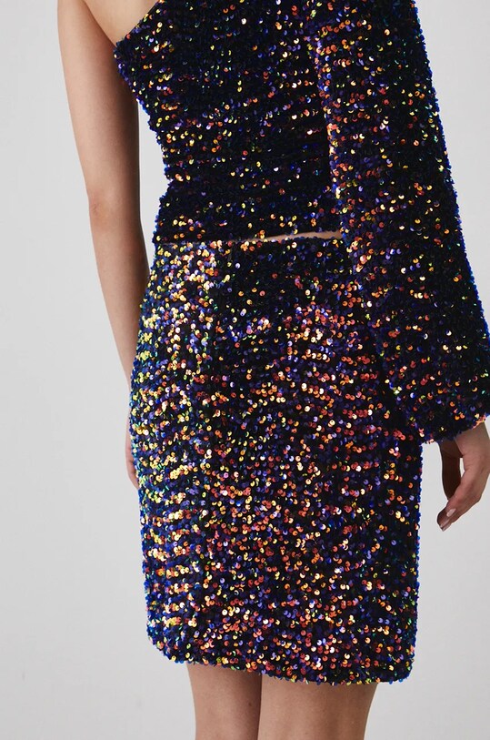 Spódnica damska mini z cekinami kolor multicolor multicolor RW24.SDDA01