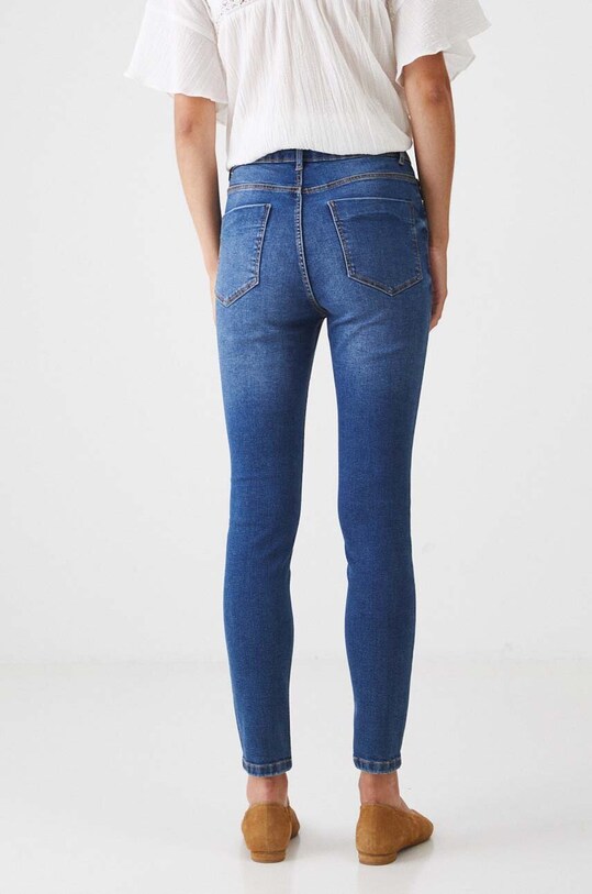 Odzież Jeansy damskie skinny z efektem sprania kolor niebieski RW24.SJD030 niebieski
