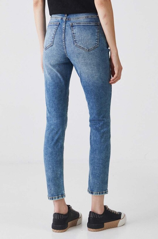 Odzież Jeansy damskie slim z efektem sprania kolor niebieski RW24.SJD050 niebieski