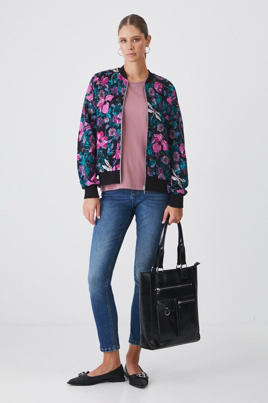 Jeansy damskie slim z efektem sprania kolor granatowy RW24.SJD050 granatowy RW24