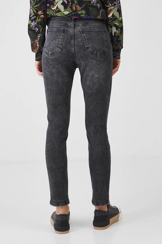 Odzież Jeansy damskie slim z efektem sprania kolor czarny RW24.SJD051 czarny