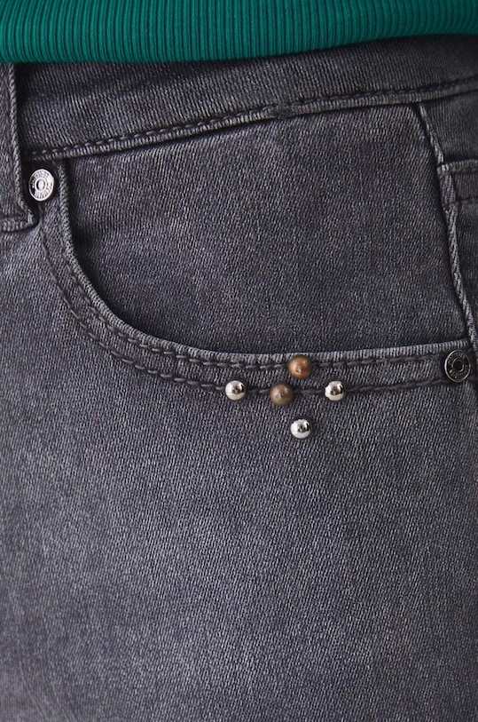 Odzież Jeansy damskie skinny z efektem sprania kolor szary RW24.SJD304 szary