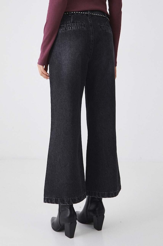 Oblečenie Bavlnené rifle dámske čierna farba RW24.SJD504 čierna