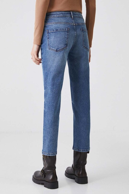 Jeansy damskie straight z efektem sprania kolor niebieski RW24.SJD505