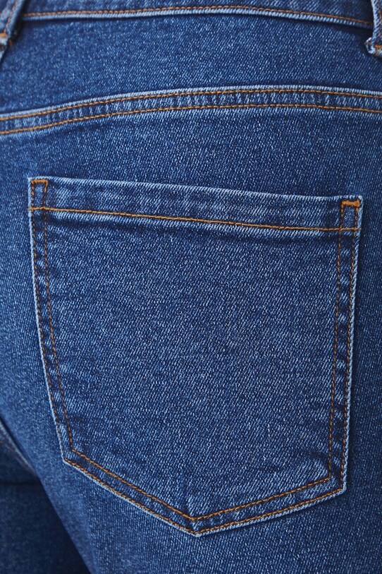 Jeansy damskie straight z efektem sprania kolor granatowy granatowy RW24.SJD505