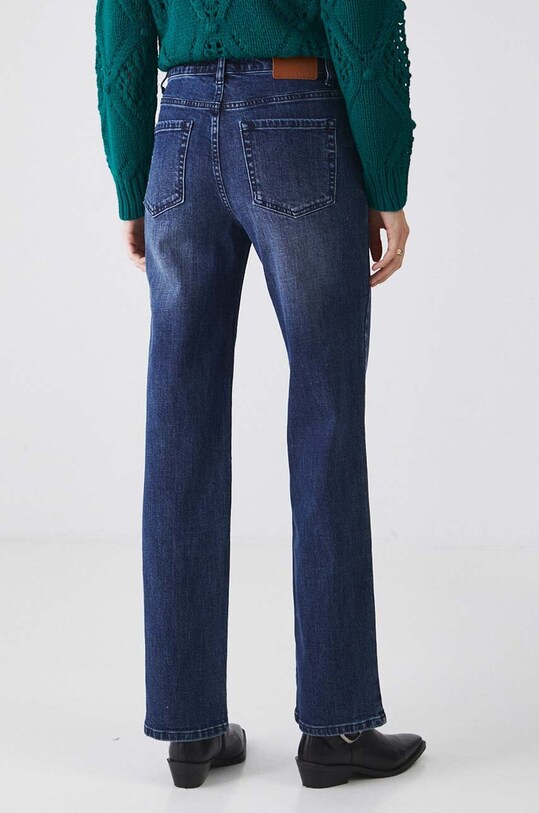 Odzież Jeansy damskie wide leg z przetarciami kolor niebieski RW24.SJD509 granatowy