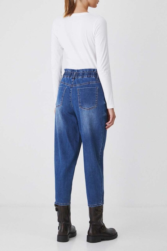 Odzież Jeansy damskie slouchy z efektem sprania kolor niebieski RW24.SJD510 niebieski