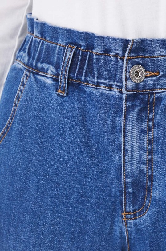 Jeansy damskie slouchy z efektem sprania kolor niebieski niebieski RW24.SJD510