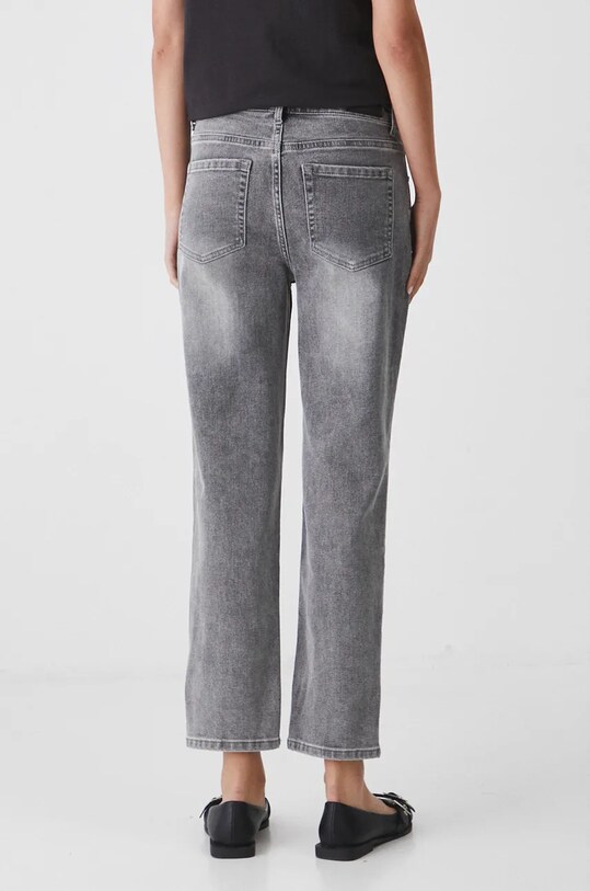 Jeansy damskie straight z ozdobną aplikacją kolor szary RW24.SJD606 szary RW24