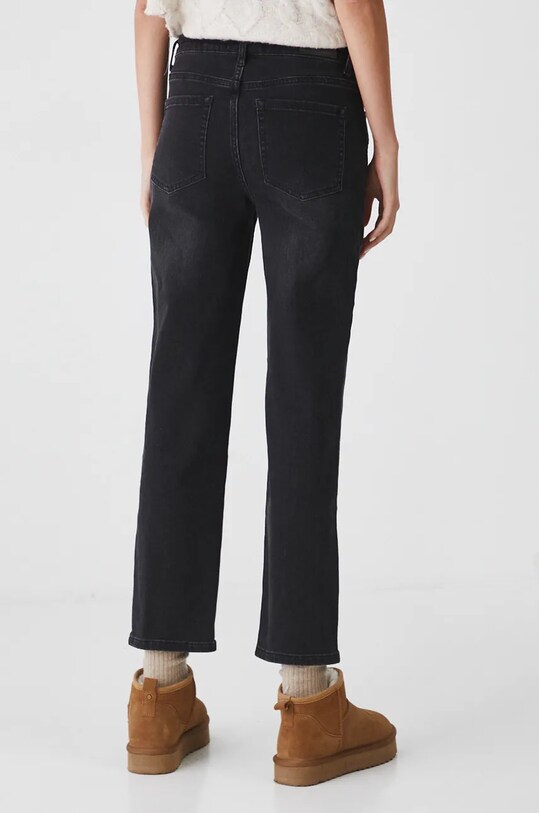 Odzież Jeansy damskie straight z efektem sprania kolor czarny RW24.SJD607 czarny