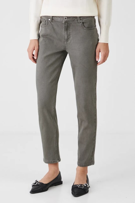 Jeansy damskie slim z efektem sprania zielony RW24.SJD804
