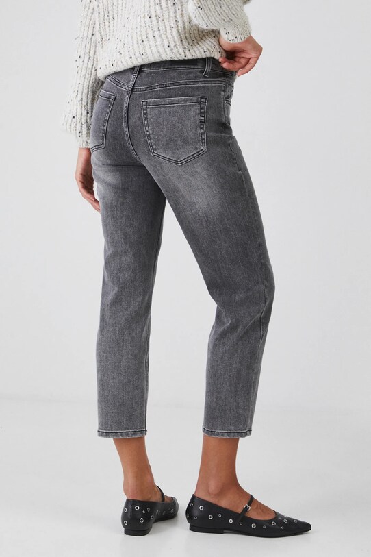 Odzież Jeansy damskie mom fit z efektem sprania kolor szary RW24.SJDA02 szary