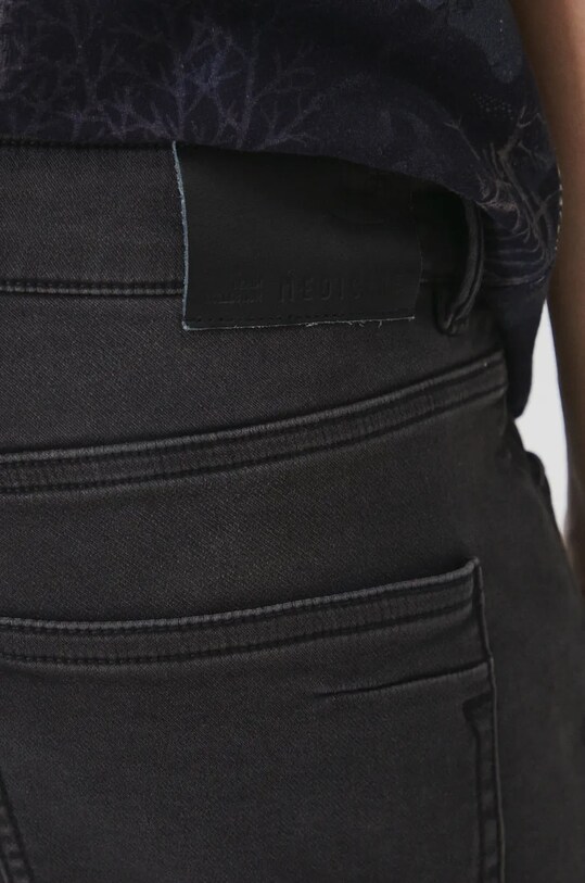 Jeansy męskie slim z efektem sprania kolor czarny czarny RW24.SJM703