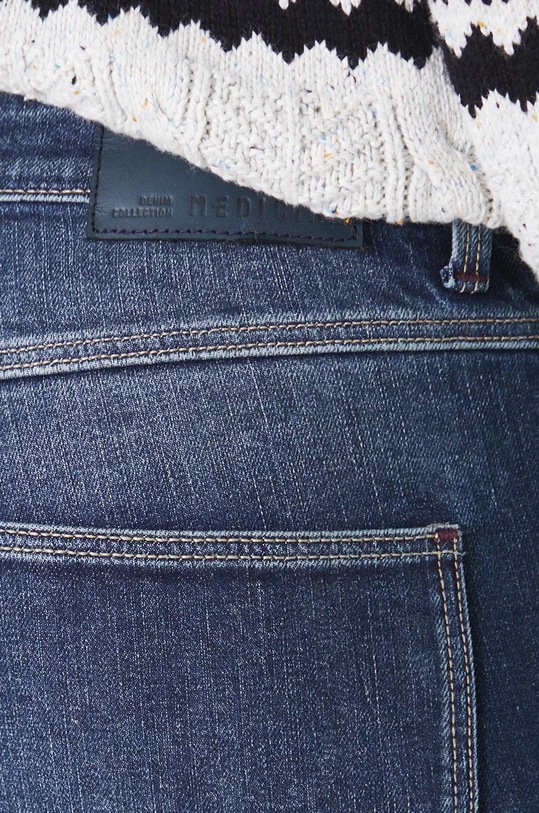 Jeansy męskie regular z efektem sprania kolor granatowy granatowy RW24.SJM903