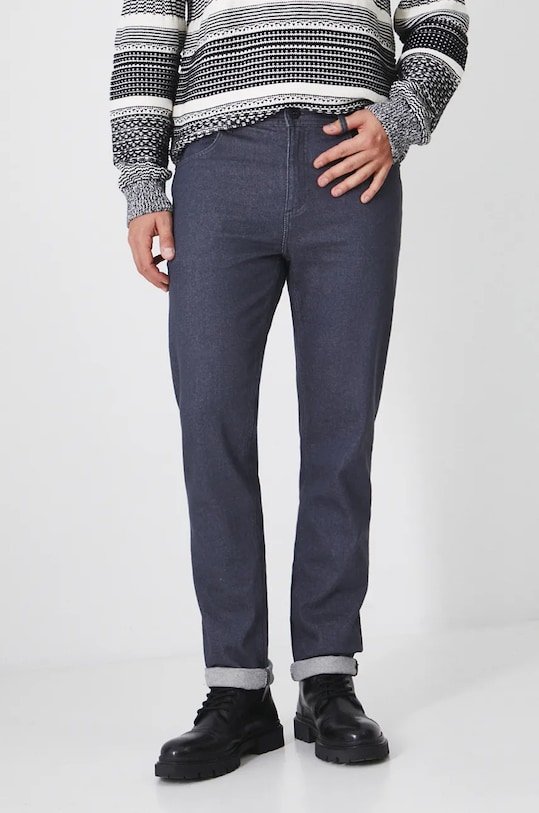 Jeansy męskie straight z surowego denimu kolor szary szary RW24.SJM904