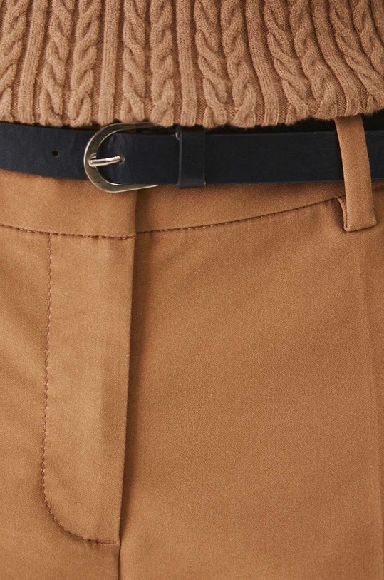 Kalhoty dámské chino s páskem béžová barva béžová RW24.SPD050