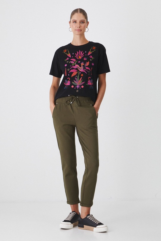 Spodnie damskie jogger gładkie kolor zielony RW24.SPD051 zielony RW24