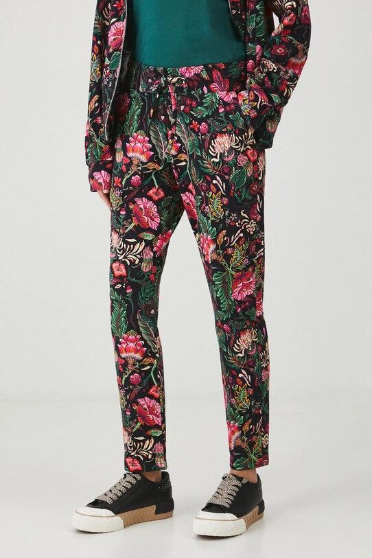 Medicine pantaloni de trening din bumbac cu modele verde RW24.SPD090