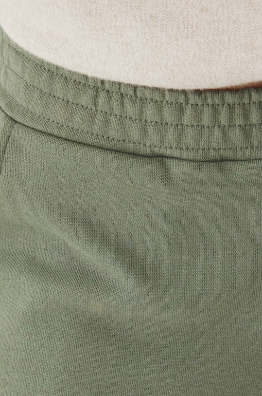 Spodnie dresowe bawełniane damskie wide leg kolor zielony zielony RW24.SPD306