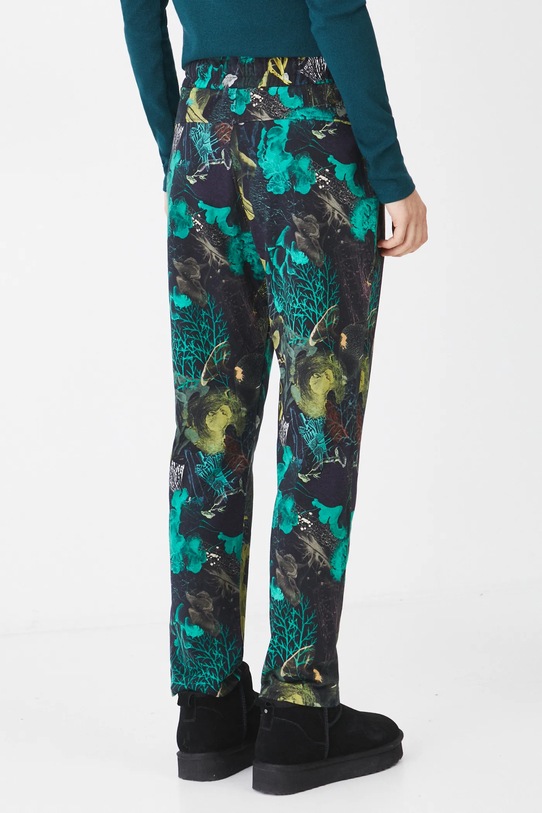 Odzież Spodnie dresowe bawełniane damskie z domieszką elastanu wzorzyste kolor czarny RW24.SPD710 czarny