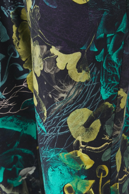 Spodnie dresowe bawełniane damskie z domieszką elastanu wzorzyste kolor czarny czarny RW24.SPD710