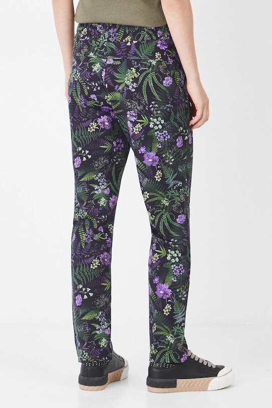 Odzież Spodnie dresowe bawełniane damskie z domieszką elastanu wzorzyste kolor czarny RW24.SPD710 czarny