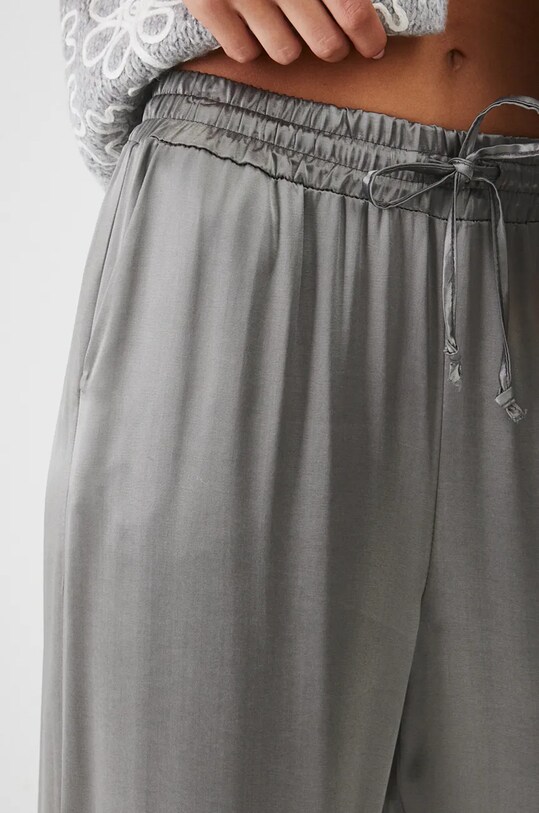 Spodnie damskie wide leg z wiskozy kolor srebrny RW24.SPD770 srebrny