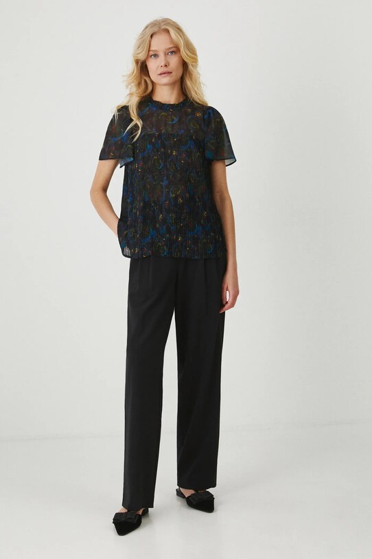 Spodnie damskie wide leg gładkie kolor czarny RW24.SPDB02 czarny RW24