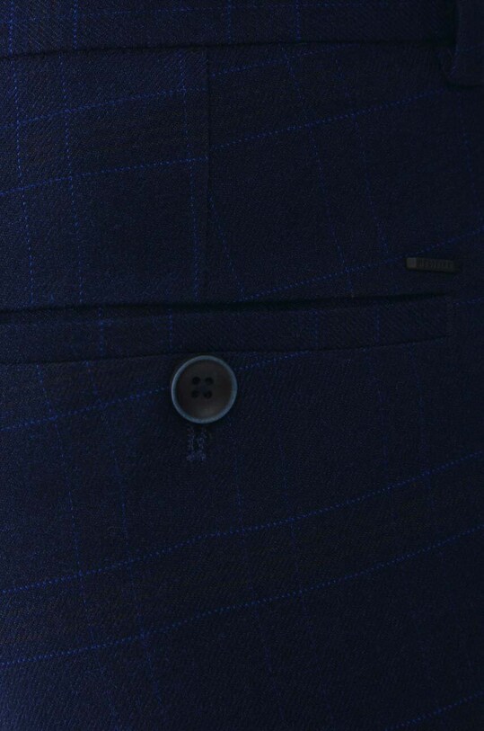 Spodnie męskie slim w kratę kolor granatowy granatowy RW24.SPM601