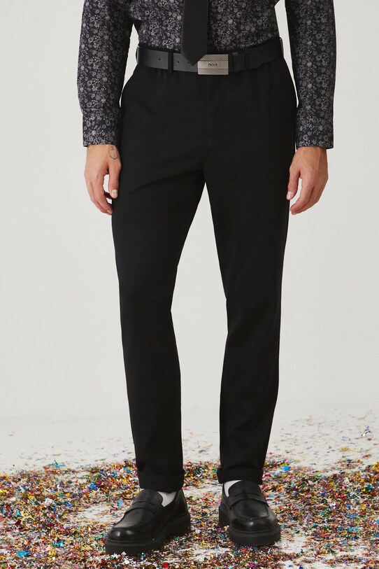 Spodnie męskie tapered gładkie kolor czarny RW24.SPMB12 czarny RW24